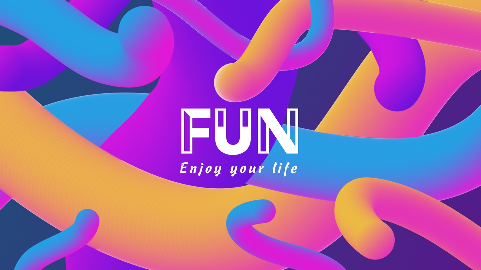 FUN — enjoy your life, fluid gradient brand graphic