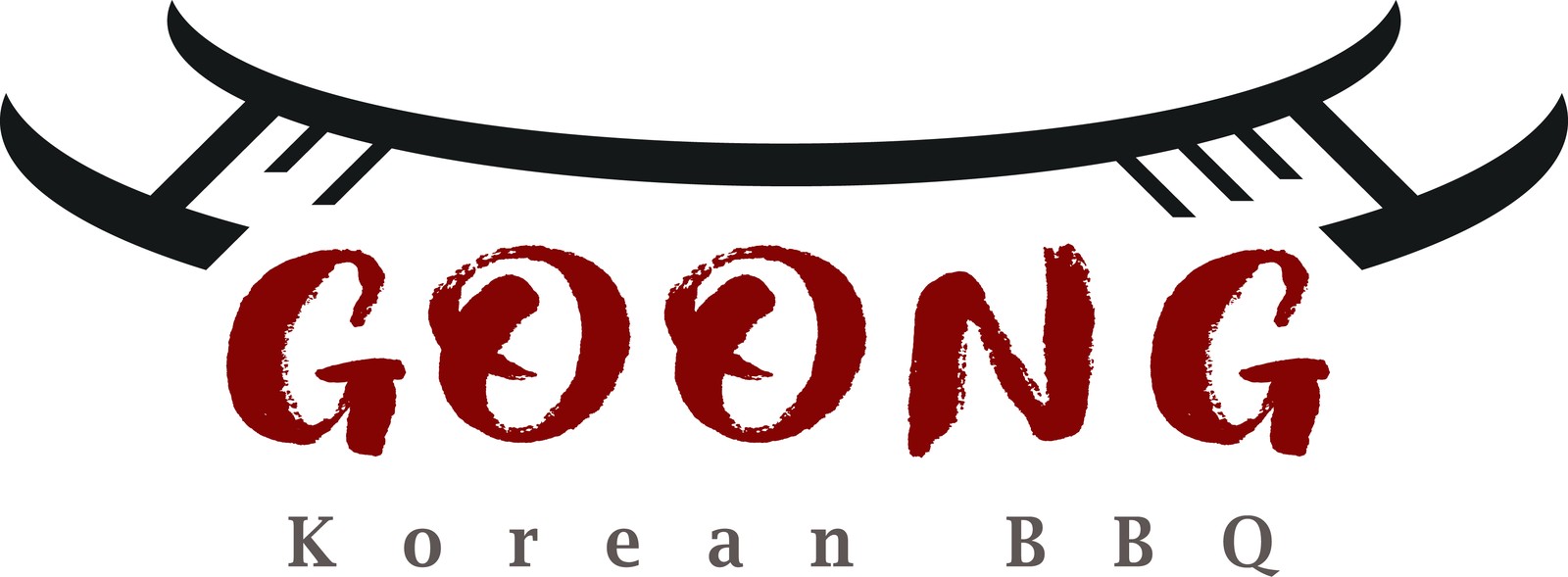 GOONG Korean BBQ logo with traditional Korean roof silhouette