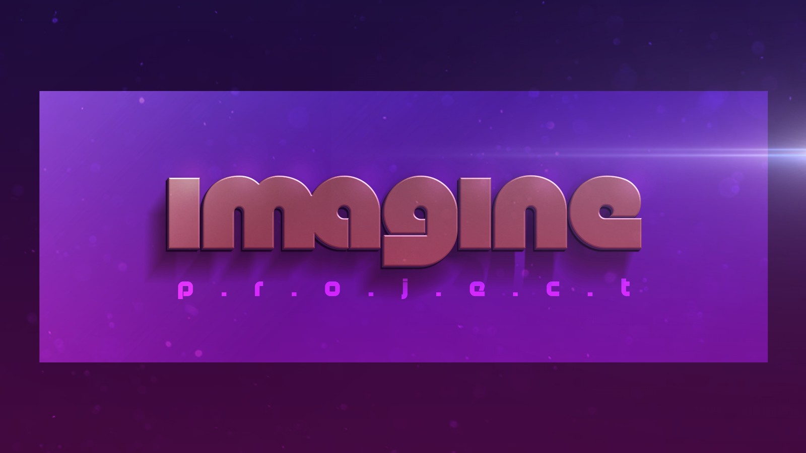 Imagine Project 3D lettering on purple gradient