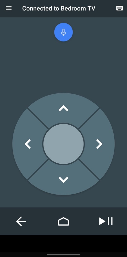 Official app — D-pad mode with unlabeled controls