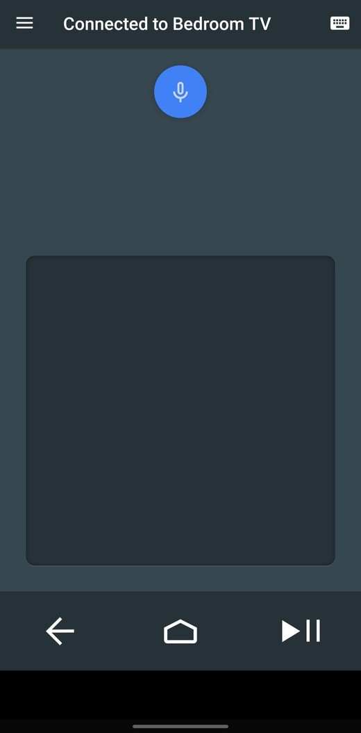 Official app — blank touchpad mode