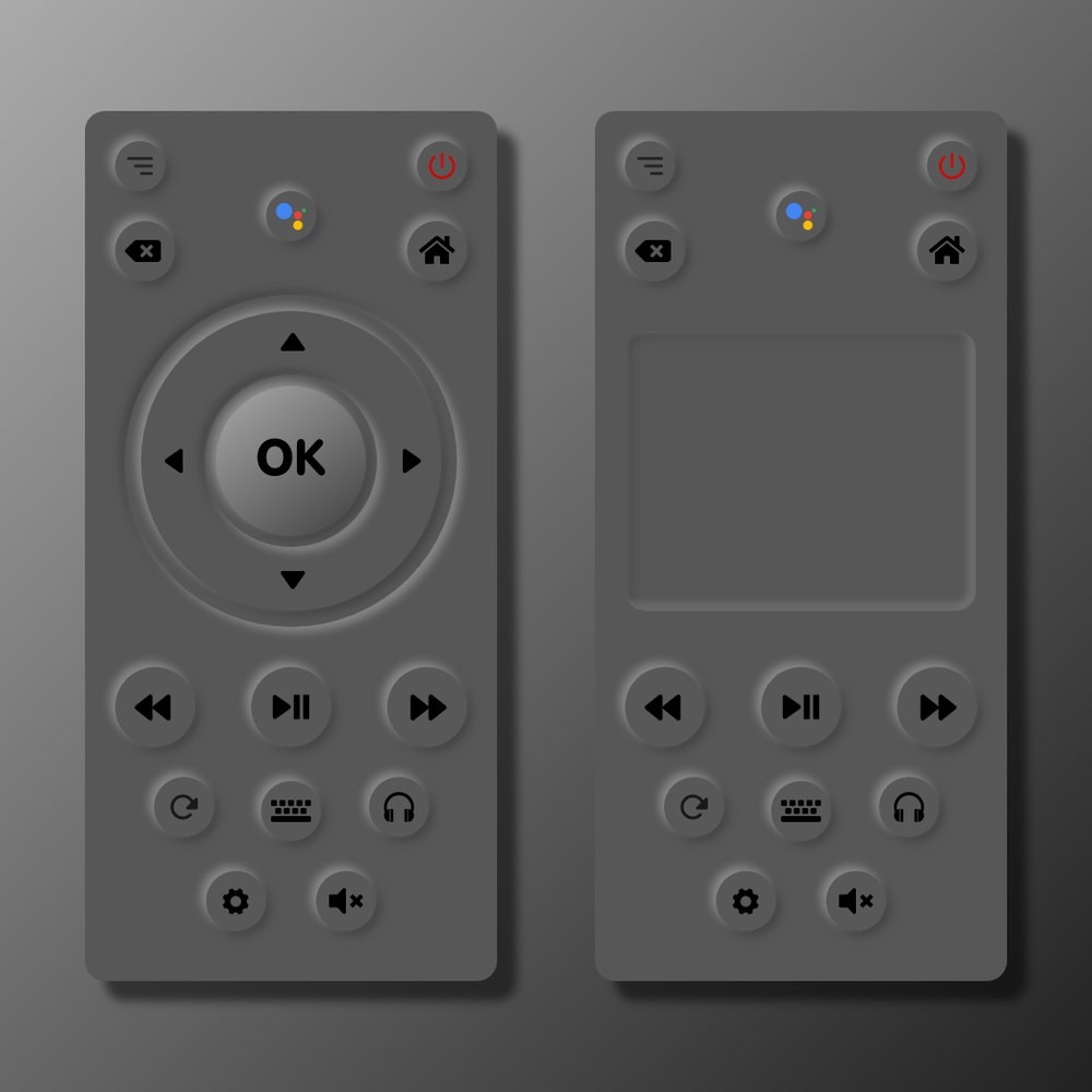 Redesigned remote with labeled D-pad and touchpad modes