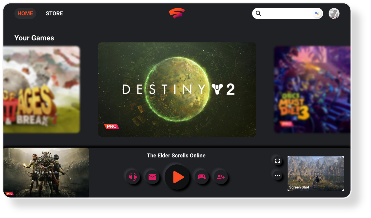 The Stadia game library and store — where players find and manage their games