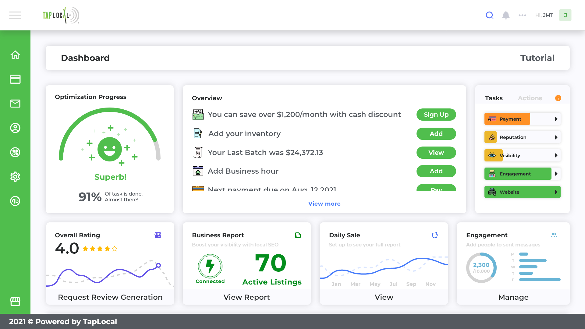 TAP Local Dashboard