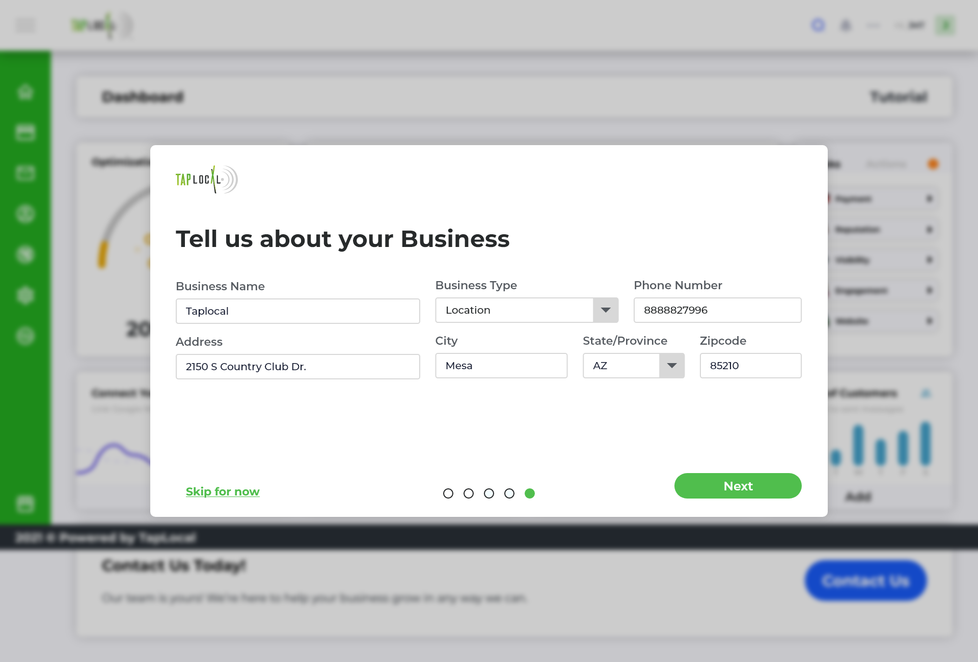 Onboarding: tell us about your business