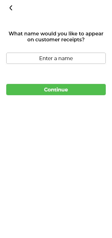 Onboarding screen — setup step