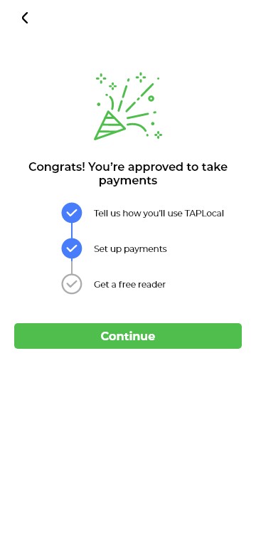 Onboarding screen — confirmation