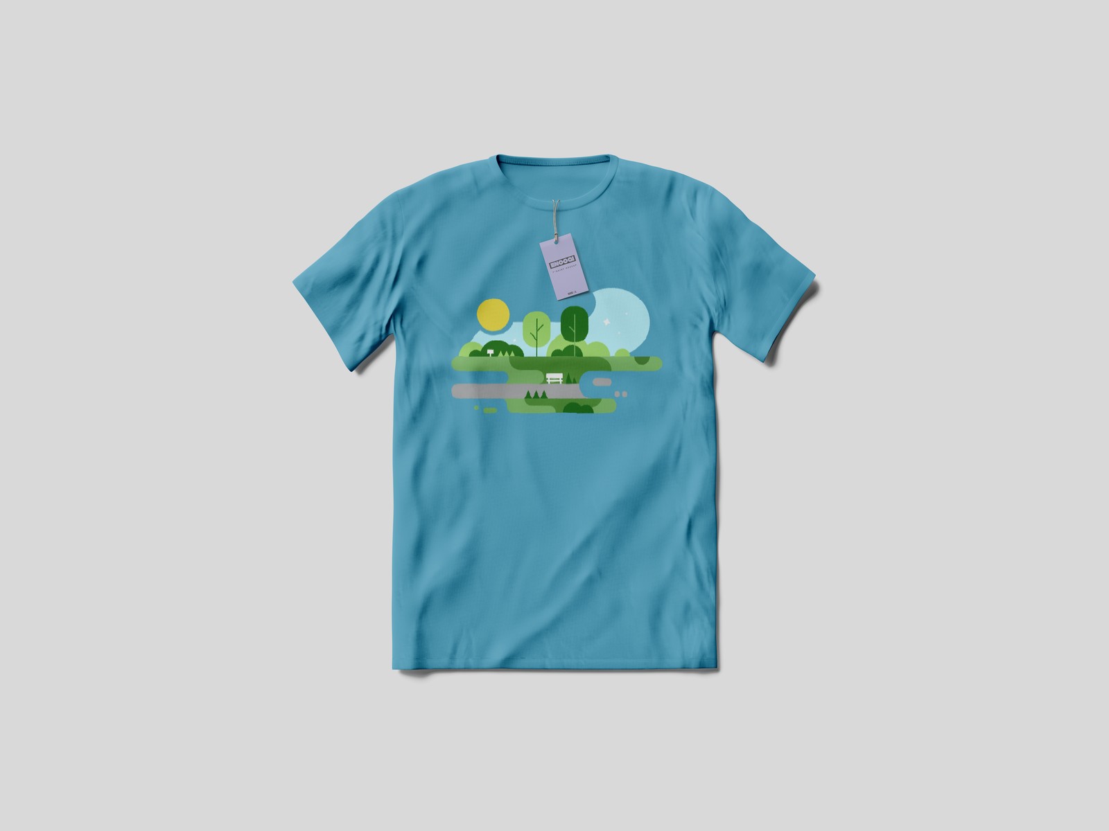 Enoogi t-shirt with flat park illustration print